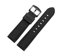 POYNMRE Outdoor-Sport-Silikon-Uhrenarmband, geeignet for Tissot, Mido, Casio, universelles Herren-Silikonband(A BK black line BK,24mm width)