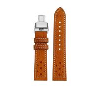 POYNMRE Passend for Breitling SA Italian Top Leder Uhrengürtel TOP TIME Co-Branding Serie Vintage Herren 20mm(Brown white B)