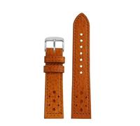 POYNMRE Passend for Breitling SA Italian Top Leder Uhrengürtel TOP TIME Co-Branding Serie Vintage Herren 20mm(Brown silver A)