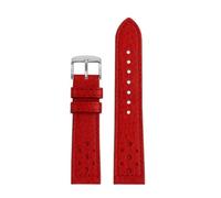 POYNMRE Passend for Breitling SA Italian Top Leder Uhrengürtel TOP TIME Co-Branding Serie Vintage Herren 20mm(Red silver A)