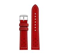 POYNMRE Passend for Breitling SA Italian Top Leder Uhrengürtel TOP TIME Co-Branding Serie Vintage Herren 20mm(Red white silver A)