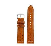 POYNMRE Passend for Breitling SA Italian Top Leder Uhrengürtel TOP TIME Co-Branding Serie Vintage Herren 20mm(Brown white A)