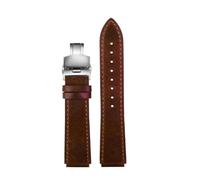 POYNMRE Retro-Rindslederarmband kompatibel mit Casio A158 A158W/A168/f91w/AE-1200WHD/A159/A169 AE1200 Vintage-Uhrenarmband Kalbslederband(Brown-silver B)