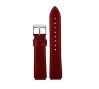 POYNMRE Retro-Rindslederarmband kompatibel mit Casio A158 A158W/A168/f91w/AE-1200WHD/A159/A169 AE1200 Vintage-Uhrenarmband Kalbslederband(Red-silver A)