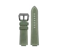 POYNMRE Retro-Uhrenarmband aus gefrostetem Crazy Horse-Leder, kompatibel mit Casio EFB-680 ECB-10/10YD GST-B200/B400, Rindslederarmband, 12/14/16 mm, konvexe Öffnung(Army green-black,24mm convex 14mm)