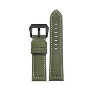 POYNMRE Rindsleder-Uhrenarmband, kompatibel mit Panerai PAM1135 1074 441 Tissot Breitling Hamilton Uhrenarmband 22 mm 24 26 Schwarz Blau Braun Khaki(Green-black,20mm)