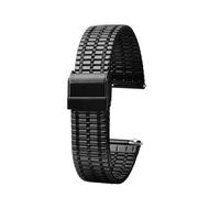 POYNMRE Schnellverschluss-Federsteg-Uhrenarmband aus Edelstahl 18 20 22 mm Schnalle Herrenarmband 7 Perlen Armband Schwarz Roségold(Noir,20mm)