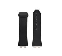 POYNMRE Schnellverschluss-Retro-Uhrenarmband aus echtem Leder + Fluorkautschuk-Unterseite, kompatibel mit Big Bang 411 Herrenarmband, Edelstahlgelenk(Black-black)