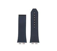 POYNMRE Schnellverschluss-Retro-Uhrenarmband aus echtem Leder + Fluorkautschuk-Unterseite, kompatibel mit Big Bang 411 Herrenarmband, Edelstahlgelenk(Blue-No buckle)