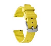 POYNMRE Schnellverschluss-Sport-Uhrenarmband, wasserdicht, 20 mm, 22, universelles FKM-Gummiarmband, kompatibel mit Seiko, Rolex, IWC, Omega, Tissot, Herrenuhr(Yellow-Silver Buckle,22mm)