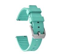 POYNMRE Schnellverschluss-Sport-Uhrenarmband, wasserdicht, 20 mm, 22, universelles FKM-Gummiarmband, kompatibel mit Seiko, Rolex, IWC, Omega, Tissot, Herrenuhr(Cyan-Silver Buckle,22mm)