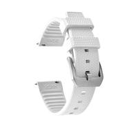 POYNMRE Schnellverschluss-Sport-Uhrenarmband, wasserdicht, 20 mm, 22, universelles FKM-Gummiarmband, kompatibel mit Seiko, Rolex, IWC, Omega, Tissot, Herrenuhr(White-Silver Buckle,22mm)