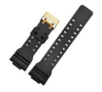 POYNMRE Silikonarmband, kompatibel mit Casio G-Shock GA-100/110/140/200/400/700 800 GD-100/110/120, Ersatzarmband for Herren, Schwarzgold-Schnalle, 16 mm(Black gold matte)