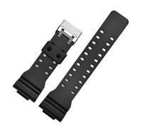 POYNMRE Silikonarmband, kompatibel mit Casio G-Shock GA-100/110/140/200/400/700 800 GD-100/110/120, Ersatzarmband for Herren, Schwarzgold-Schnalle, 16 mm(Black matte)