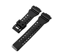 POYNMRE Silikonarmband, kompatibel mit Casio G-Shock GA-100/110/140/200/400/700 800 GD-100/110/120, Ersatzarmband for Herren, Schwarzgold-Schnalle, 16 mm(Black black Glossy)