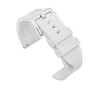 POYNMRE Silikonarmband mit Schnellverschluss, 18 mm, 19, 20, 21, 22, 24, wasserdicht, Sportarmband aus Kautschuk, kompatibel Omega- und Rolex-Armbändern(Bianco,19mm)