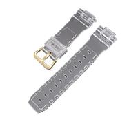 POYNMRE Transparentes Uhrenarmband aus Harz, kompatibel mit der Casio-Uhr Baby-G 110, GMA-S110-Stil, Ersatzband, dem Gürtel Casio 5600/6900 GA-100/110/120(J3 gold buckle)