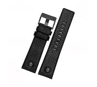 POYNMRE Uhrenarmband aus echtem Leder, kompatibel mit Diesel-Armband DZ1657 DZ1405 DZ1206 DZ4323 DZ7313 DZ7257, männlich, 24 mm, 26 mm, 28 mm, Schwarz, Braun(Black-black nails,27mm)