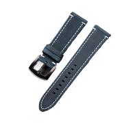 POYNMRE Uhrenarmband aus Rindsleder, 18 mm, kompatibel mit CASIO, F91W, W-800H, SGW400, F105/108, A158, AE1200/1300, Retro-Armbänder for Herren Schnellverschluss(Blue)