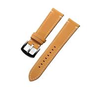 POYNMRE Uhrenarmband aus Rindsleder, 18 mm, kompatibel mit CASIO, F91W, W-800H, SGW400, F105/108, A158, AE1200/1300, Retro-Armbänder for Herren Schnellverschluss(Yellow Brown)