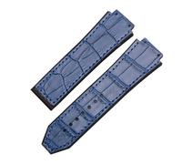 POYNMRE Uhrenarmband kompatibel mit 25 mm x 19, weiches, der Big Bang-Serie, echtes Leder + Silikon(Blue-No buckle)