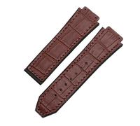 POYNMRE Uhrenarmband kompatibel mit 25 mm x 19, weiches, der Big Bang-Serie, echtes Leder + Silikon(Brown-No buckle)