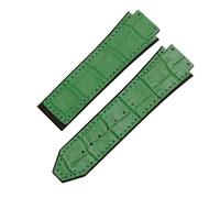 POYNMRE Uhrenarmband kompatibel mit 25 mm x 19, weiches, der Big Bang-Serie, echtes Leder + Silikon(Green-No buckle)