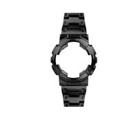 POYNMRE Uhrenzubehör, kompatibel mit Casio G-SHOCK GA-110GB/100/120, schwarzes Samurai-modifiziertes Edelstahlarmband, Metallgehäuse, Lünette Werkzeug(Case and Strap BK)