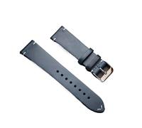 POYNMRE Universelles Uhrenarmband aus echtem Leder, 18, 19, 20, 21, 22, 24 mm, Retro-Wachs-Design, dünnes Rindsleder, Damen- und Herrenarmband(Deep Blue,24mm)
