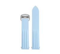 POYNMRE VITON-Gummiband, kompatibel mit Cartier Roadster-Uhr WE500260 W6206018, 19 mm, blau-orangenfarbenes Armband 18 Faltschließe(Light Blue silver)