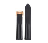 POYNMRE VITON-Gummiband, kompatibel mit Cartier Roadster-Uhr WE500260 W6206018, 19 mm, blau-orangenfarbenes Armband 18 Faltschließe(Black rose gold)