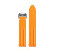 POYNMRE VITON-Gummiband, kompatibel mit Cartier Roadster-Uhr WE500260 W6206018, 19 mm, blau-orangenfarbenes Armband 18 Faltschließe(Orange silver)