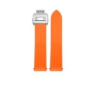 POYNMRE VITON-Gummiband, kompatibel mit Cartier Roadster-Uhr WE500260 W6206018, 19 mm, blau-orangenfarbenes Armband 18 Faltschließe(Orange silver-A)