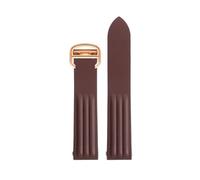 POYNMRE VITON-Gummiband, kompatibel mit Cartier Roadster-Uhr WE500260 W6206018, 19 mm, blau-orangenfarbenes Armband 18 Faltschließe(Brown rose gold)