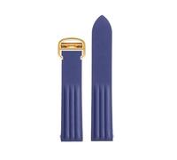 POYNMRE VITON-Gummiband, kompatibel mit Cartier Roadster-Uhr WE500260 W6206018, 19 mm, blau-orangenfarbenes Armband 18 Faltschließe(Blue gold)