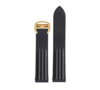 POYNMRE VITON-Gummiband, kompatibel mit Cartier Roadster-Uhr WE500260 W6206018, 19 mm, blau-orangenfarbenes Armband 18 Faltschließe(Black gold)