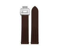 POYNMRE VITON-Gummiband, kompatibel mit Cartier Roadster-Uhr WE500260 W6206018, 19 mm, blau-orangenfarbenes Armband 18 Faltschließe(Brown sivler-A)