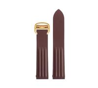 POYNMRE VITON-Gummiband, kompatibel mit Cartier Roadster-Uhr WE500260 W6206018, 19 mm, blau-orangenfarbenes Armband 18 Faltschließe(Brown gold)