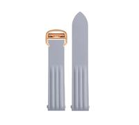 POYNMRE VITON-Gummiband, kompatibel mit Cartier Roadster-Uhr WE500260 W6206018, 19 mm, blau-orangenfarbenes Armband 18 Faltschließe(Gray rose gold)