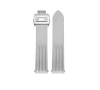 POYNMRE VITON-Gummiband, kompatibel mit Cartier Roadster-Uhr WE500260 W6206018, 19 mm, blau-orangenfarbenes Armband 18 Faltschließe(Gray silver-A)