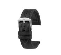 POYNMRE Wasserdichtes Herren-Uhrenarmband, kompatibel mit Seiko Abalone Water Ghost Omega Longines Conquest Uhren-Kautschukarmband 20 mm 21 22 23 m(Black steel pin,24mm)