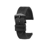 POYNMRE Wasserdichtes Herren-Uhrenarmband, kompatibel mit Seiko Abalone Water Ghost Omega Longines Conquest Uhren-Kautschukarmband 20 mm 21 22 23 m(Black Black pin,24mm)