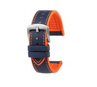 POYNMRE Wasserdichtes Herren-Uhrenarmband, kompatibel mit Seiko Abalone Water Ghost Omega Longines Conquest Uhren-Kautschukarmband 20 mm 21 22 23 m(Blue Orange sk,19mm)