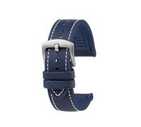 POYNMRE Wasserdichtes Herren-Uhrenarmband, kompatibel mit Seiko Abalone Water Ghost Omega Longines Conquest Uhren-Kautschukarmband 20 mm 21 22 23 m(Blue White Blue sk,22mm)