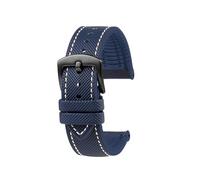 POYNMRE Wasserdichtes Herren-Uhrenarmband, kompatibel mit Seiko Abalone Water Ghost Omega Longines Conquest Uhren-Kautschukarmband 20 mm 21 22 23 m(Blue White Blue bk,22mm)