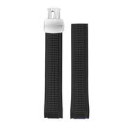 POYNMRE Weiches Gummi-Uhrenarmband Aquanaut, passend for Patek Philippe Silikon 5164A 5167A 5168A, 21 mm, Faltschließe, Handgelenk(Black-silver)