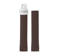 POYNMRE Weiches Gummi-Uhrenarmband Aquanaut, passend for Patek Philippe Silikon 5164A 5167A 5168A, 21 mm, Faltschließe, Handgelenk(Brown-silver)