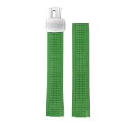 POYNMRE Weiches Gummi-Uhrenarmband Aquanaut, passend for Patek Philippe Silikon 5164A 5167A 5168A, 21 mm, Faltschließe, Handgelenk(Green-silver)
