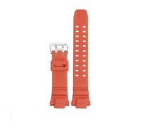 POYNMRE Weiches Silikon-Armband, kompatibel mit Casio G-SHOCK Aviation 5121 Armband GW-3500B GW-3000B GW-2000 G-1200B G-1250B Herren-Sportuhrenarmband(Orange-silver bucke)