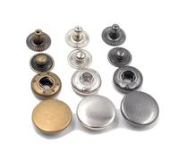 Poyuad 10Pcs Messing-S-Feder-Druckknöpfe, kein Werkzeug erforderlich, Metall-Druckknöpfe, DIY-Massenzubehör, Silber, 17 mm,Silber,17mm